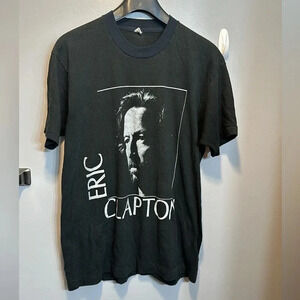 VTG Rare An Evening With Eric Clapton & His Band XL Blk T-Shirt (Tag Bloopers)